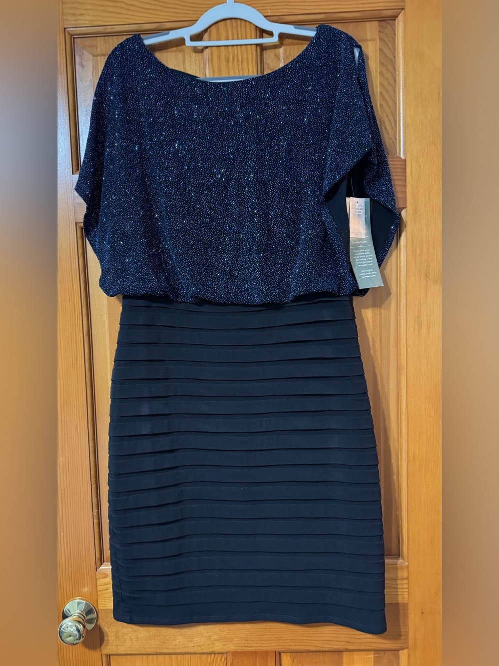 Women's Black Layered Pencil Skirt Dress